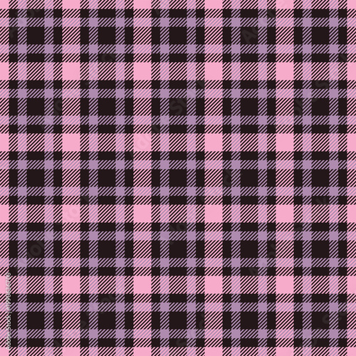 Customized check background vector, official plaid seamless textile. King pattern texture fabric tartan in black and pastel colors.