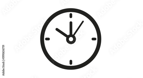 Simple black clock icon on white background showing approximately 1008