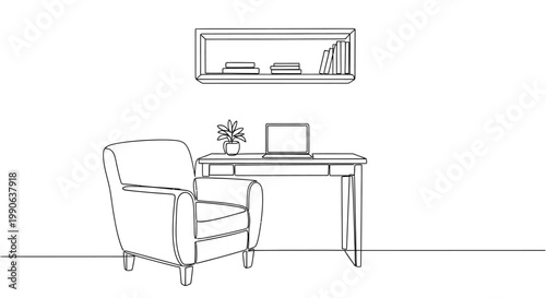 Office Chair and Desk Setup.