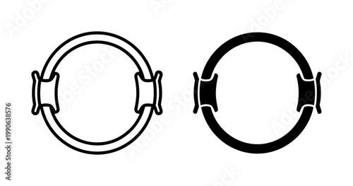 Obraz na płótnie Pilates Ring Icon Set, Fitness Equipment Vector, Exercise Circle Graphic, Health
