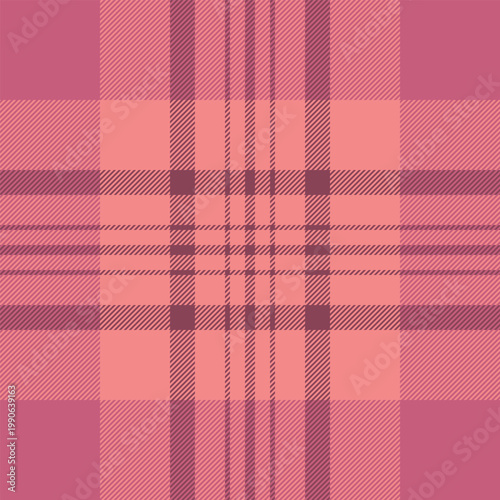 Canadian textile fabric tartan, cross seamless texture check. Relief background vector pattern plaid in red color.