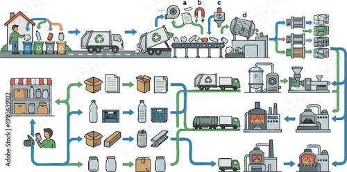 Waste Recycling and Circular Economy Infographic