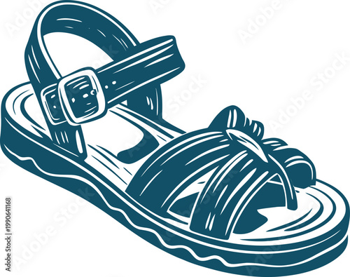 Blue summer sandal with straps and buckle blue sandal summer footwear strappy sandal