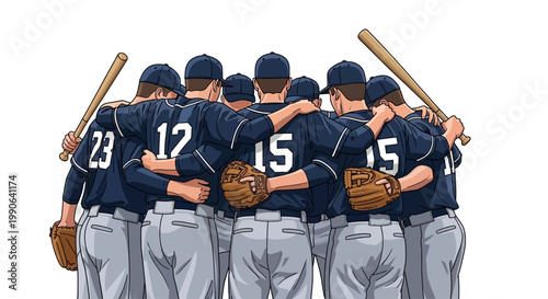 A group of baseball players standing together in a huddle