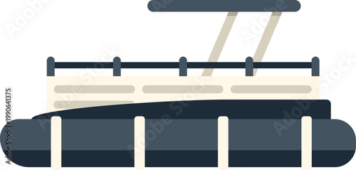 Flat design illustration of a pontoon boat for leisure and recreation