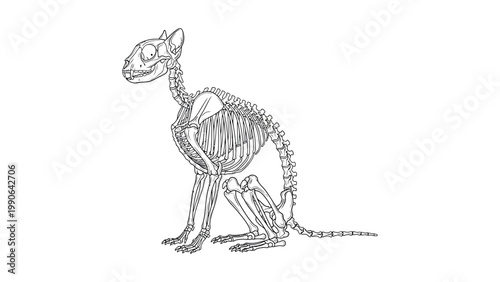 An illustration shows a detailed animal skeleton standing on four legs in profile.