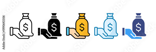 Creditor Icon Set Multiple Style Collection