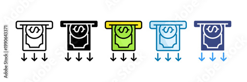 Withdrawal Icon Set Multiple Style Collection