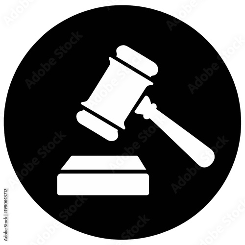 Auction Hammer Icon in Circular Frame