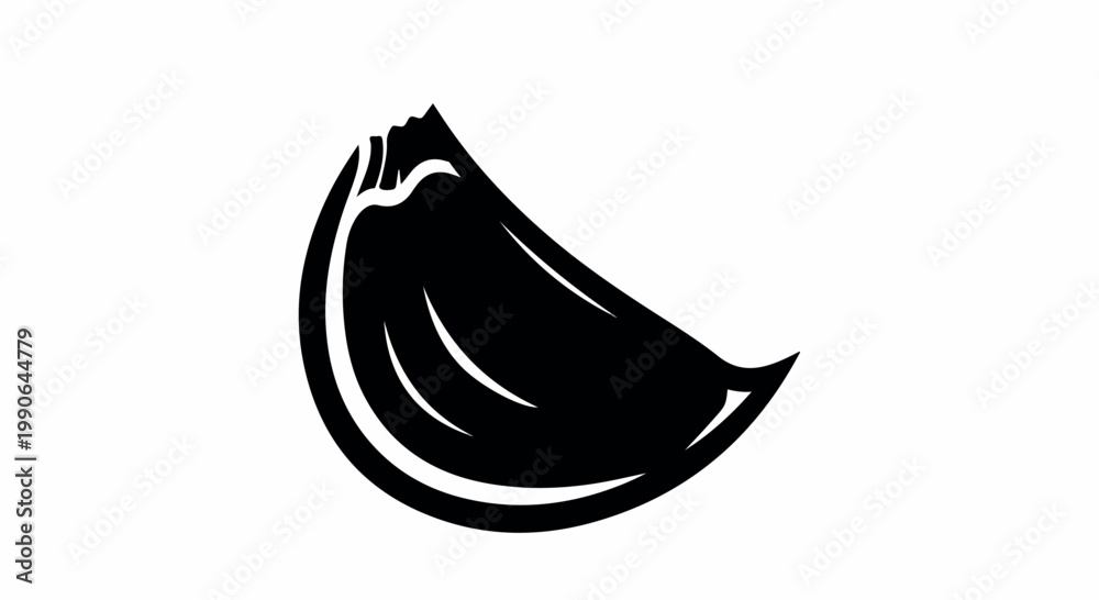 Fototapeta premium Minimalist abstract black brush stroke curved shape on white background for modern graphic design
