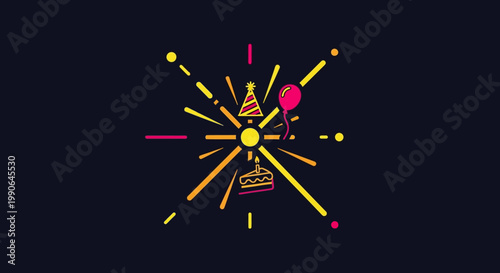 Colorful Birthday Celebration Illustration