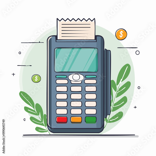 Point of Sale Terminal with Receipt and Coins