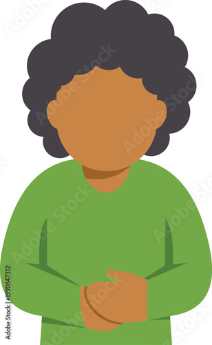 Person holding abdomen experiencing painful stomach ache and gastric problems