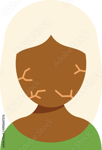 Woman's face depicting dry cracked skin, representing dehydration or dermatological issues