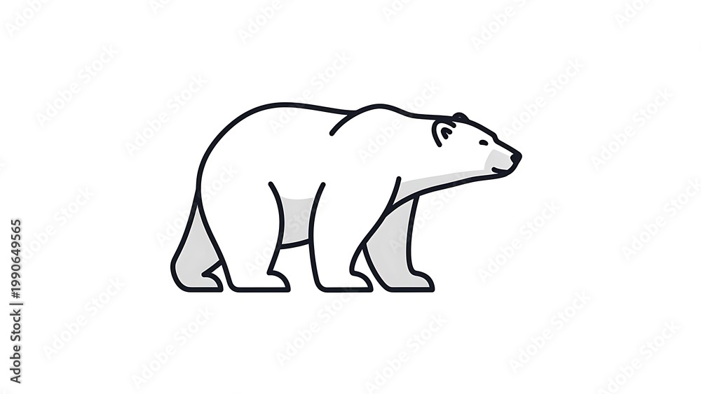 Fototapeta premium Simple Line Drawing of a Bear.