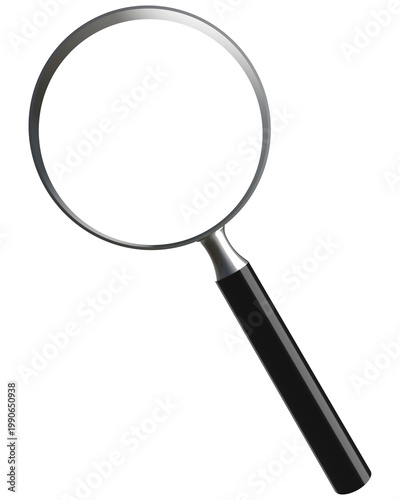 Canvas Print 3D magnifier glass frame, transparent background
