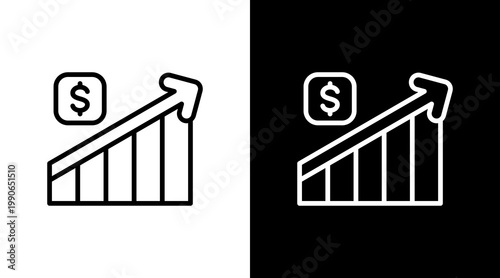 Growth White Icon Set Design