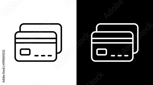 Credit Card White Icon Set Design