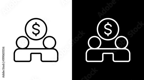 Financial Agreement White Icon Set Design