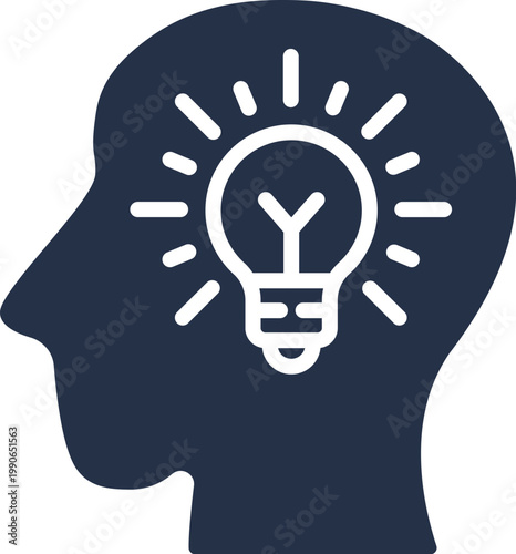 Creativity thinking head. Option, tools tools icons. Vector