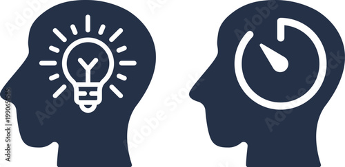 Watch, time icon, lamp symbol. Vector