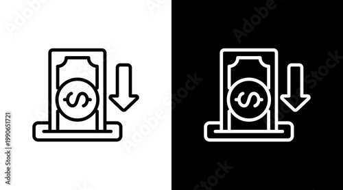 Deposit White Icon Set Design