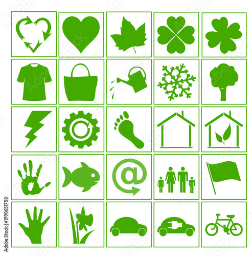 ecology icons set