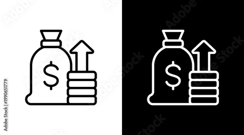 Profit White Icon Set Design