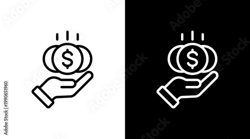 Earnings White Icon Set Design