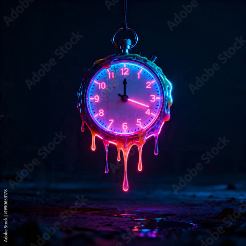 Urgency concept, a countdown timer glowing in a dark, minimal background