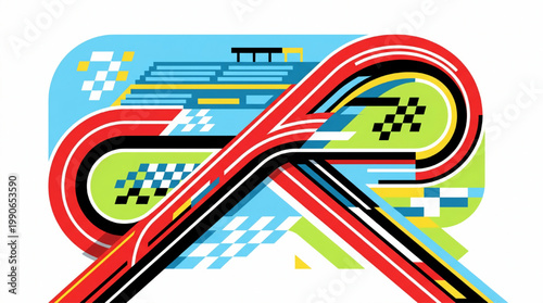 Abstract Racing Track Loop Design.