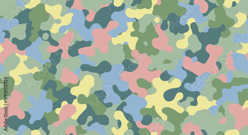 Abstract camouflage pattern with soft pastel colors