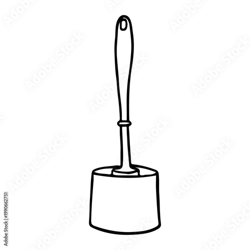 Toilet brush cleaner icon illustration