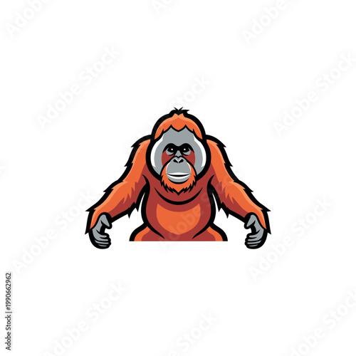 Cartoon orangutan with open mouth.