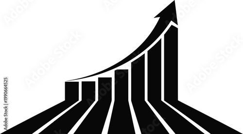 Ascending bar graph illustration depicting growth and positive trend with a sleek design