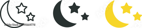 Celestial icons a collection of moon and star illustrations in varied styles and colors
