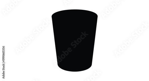 A dark solid silhouette of a cylindrical object against a white background silhouette