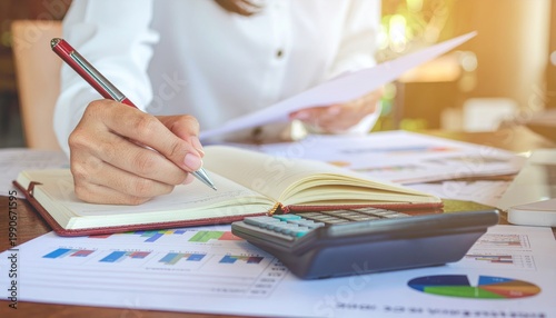 Woman Analyzing Graphs.