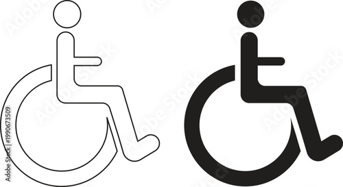 disabled parking sign symbol, wheelchair symbol vector icon, disable wheel chair art.