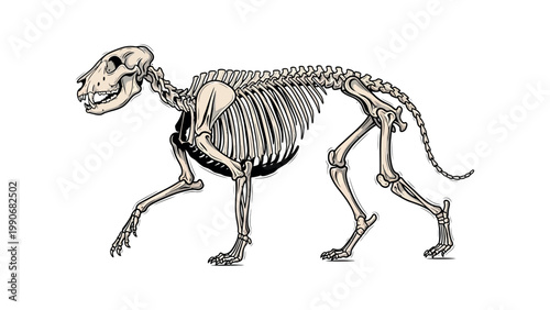 An illustration of a running animal skeleton shows bones and structure clearly.