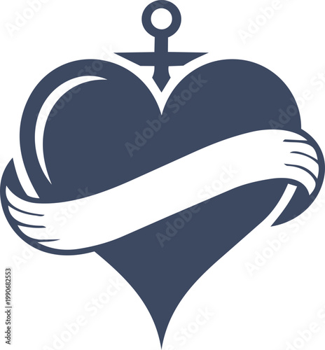 Heart Ribbon Silhouette Collection with Floral and Arrow Elements