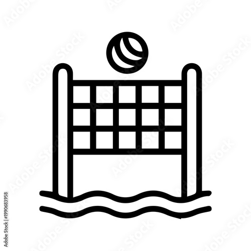 Volleyball Net and Ball Icon