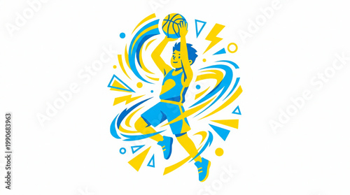 Dynamic basketball player in action