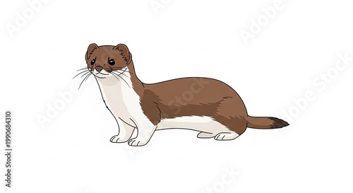 Brown and white cartoon otter animal.