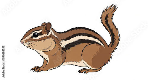 A cartoon chipmunk standing sideways.