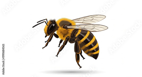 A closeup of a honey bee.