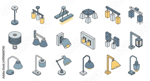 Collection of Modern Street Lamps and Lighting Fixtures.