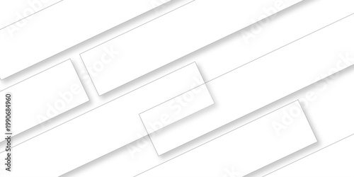 Minimalist geometric abstract background with clean white rectangular forms and soft shadows, perfect for modern corporate presentations, website design, and creative projects