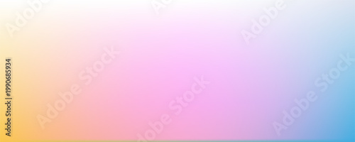 Abstract clear blue sky. Pastel rainbow. Light blue, pink and yellow color vector banner. Pastel gradient sky pattern. Blurred light fuzz colorful gradient background. Vector soft horizontal backdrop
