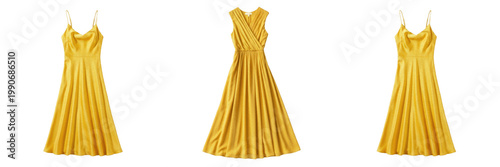 Canvastavla Elegant Yellow Long Evening Gown Dress for Fashion and Party Events Transparent